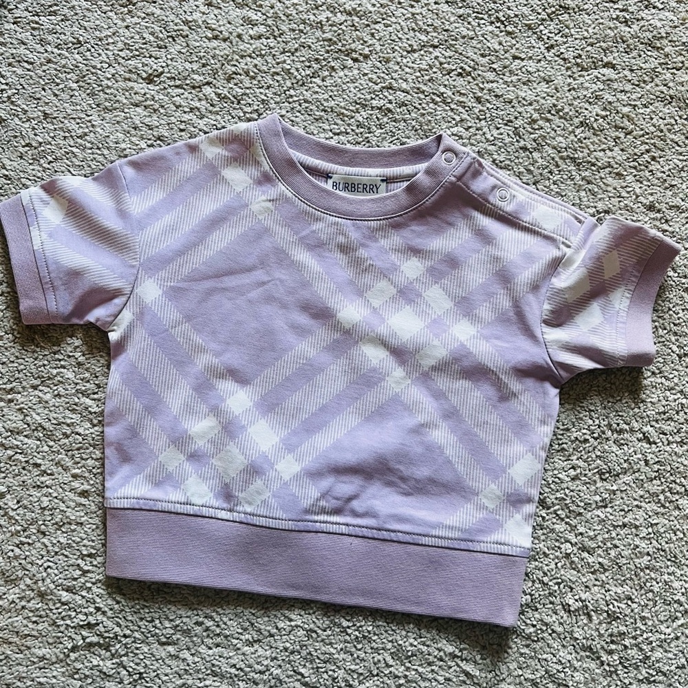 Burberry Kids Lilac Checkered Tee
